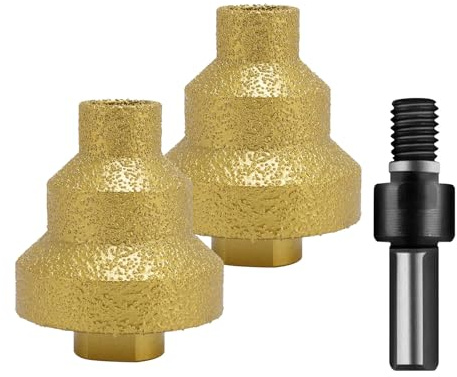 2Pcs Diamond Step Drill Bit, 20mm 35mm 50mm Diamond Core Drill Bit, M10, Diamond Hole Opener Puncher Round Hole Cone Grinder Bit to Enlarge and Trim Existing Holes in Porcelain, Ceramic, Marble