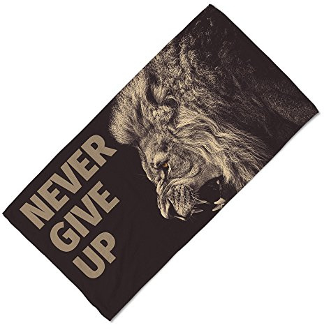 Babloo 70x160 Telo Fitness - Asciugamano Telo da Palestra, Padel, Yoga, Sport e Tempo Libero in Microfibra Ultraleggero Never Give Up