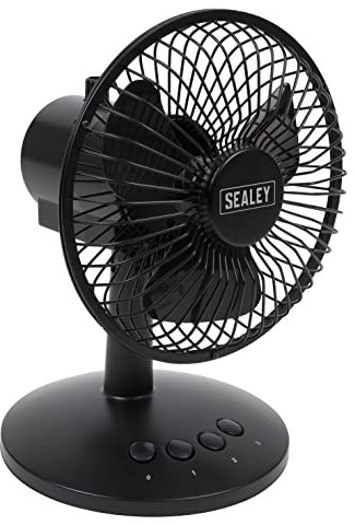Sealey SFF6USB Oscillating USB Desk Fan 6, Black, 6-Inch