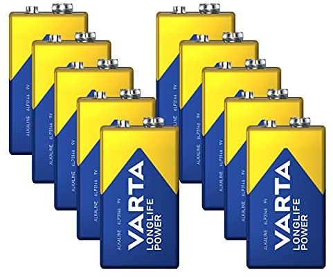 VARTA Longlife Power Batterie C Baby Alcaline Pile alcaline Lot de 10 ampoules 9 V