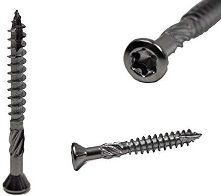 Terrassenschrauben C1-200 Stück T-INOX 5 x 50 mm / 5 x 60 mm - C1 Edelstahl gehärtet - Torx 25 (200, 5 x 50 mm)