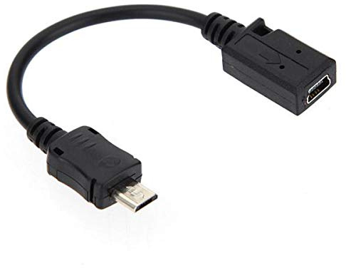 CY Micro USB zu Mini USB 2.0 Adapterkabel 0,3 Fuß Micro USB 5-poliges Stecker zu Mini USB 5-poliges weibliches Datenkabel für Computer
