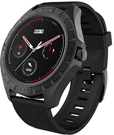 mr.mars Orologio Smartwatch Uomo, Impermeabile Orologio Uomo Sportivo con Cardiofrequenzimetro da Polso, Quadrante Personalizzato, 23 modalità Sport, Contapassi Orologio Fitness (Nero (TPU))