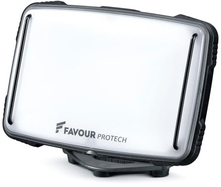 Favour Faro LED Ricaricabile con USB - Lampada Magnetica - Uscita 1600 Lumen - IP67 Tenuta Stagna Antipolvere - Lampada Da Lavoro - Ammortizzatore Gomma, a Prova d'Urto