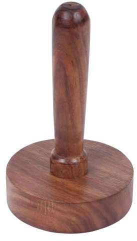 Wooden Potato Masher With Handle - Bean, Meat, Garlic Smasher and Crusher - Smooth Ricer Presser for Potatoes