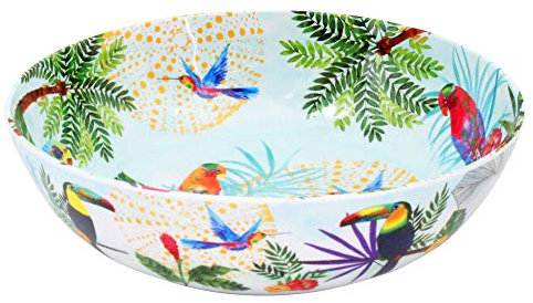 Les Jardins de la Comtesse - Insalatiera grande in melamina pura – Toucan de Rio – 4L / Ø 31 cm – Multicolore – Servizio da tavola quasi indistruttibile MelARTmine