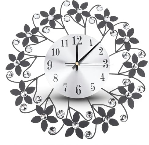 Gaeirt Orologio da Parete orologio da parete fiore Orologio da Parete Moderno Stile Europeo Moda per Regali da Soggiorno orologio da parete con brillantini Pendules murales