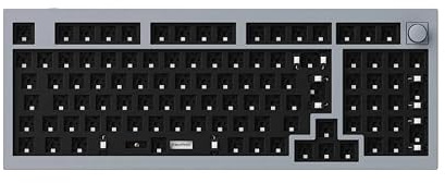 Keychron Q5 Barebone-Kit mit Drehknopf, 96%-ISO-Layout, Aluminiumgehäuse, USB-C, programmierbar mit QMK/Launcher, RGB-Beleuchtung, Double-Gasket-Design, Barebone Keyboard für Mac und Windows – Grau