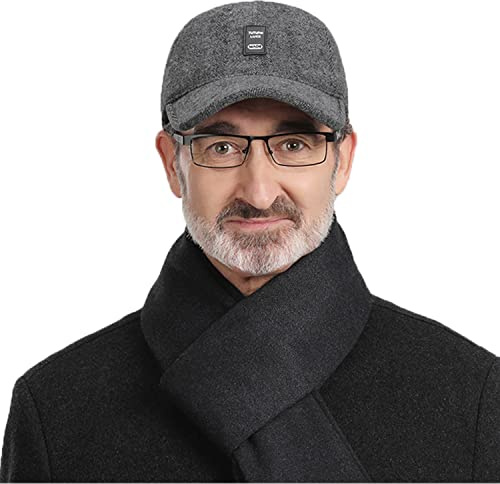 CLAPE Winter Baseball Cap mit Ohrenklappen Winddicht Warm Wintermütze | Verstellbar,Gebogene Krempe,Unisex Baseballkappe für Herren,Damen,kaltes Wetter,Outdoor,Freizeit