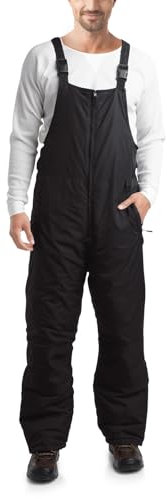 Arctic Hero Mens Bib Overalls - Insulated Waterproof Bibs Snow Pants Men Shoulder Strap Snowboard Pants with Pockets (S-2XL), Size X-Large, Black