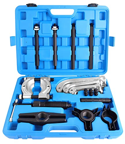 10T Hydraulischer Abziehersatz 22-tlg. – Amerbm Profi Lager-Trennvorrichtung & Zahnradzieher Set mit Trennmesser – 2-armig & 3-armig Abzieher für KFZ, LKW & Kugellager – Inkl. Koffer