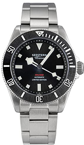 Seestern Titan-Serie, schwarz, NH38, Saphir, Lume, 200 m Taucher, Taucher, BNIB, Schwarz , Armband