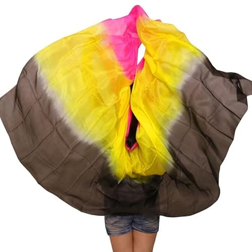 Bauchtanz Schleier Bauchtanzschleier Seidenschleier Handgemachte allmähliche Farbschleier Plus Größen Tanzpraxis Leistung Seidenschleier Bauchtanz-Kostüm ( Color : Sk9211620 , Size : XXL-300cm--114cm