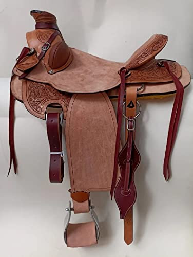 WILDRACE Rough Out Westernleder A Fork Wade Tree Roping Ranch Pferde Sattel/Rough Out Western Leather A Fork Wade Tree Roping Ranch Horse Saddle (15)