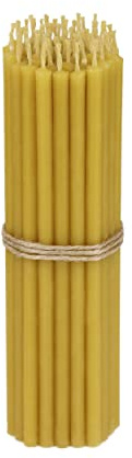 NKlaus 50 x stavljus guld 16 cm tunna bivaxljus sotfria och droppfria lång brinntid gyllene ljus för fest och dekoration 36261