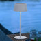 Lightbox LED lampe de table d'extérieur | Ø 13 cm | lampe d'extérieur sans fil avec solaire | variateur tactile à 3 niveaux | lampe de table alimentée par batterie (4 W, 300 lm, 3000 K) en métal /