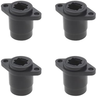 VGOL 4 cavi audio in fibra ottica, da femmina a femmina, compatibili con TOSlink diametro 14 mm, distanza foro 19 mm, adatto per parete e piastra frontale, nero