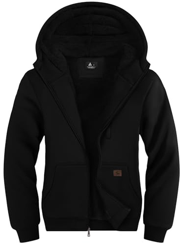 LLdress Sweatjacke Herren Winter Hoodie Warmer Kapuzenjacke Fleece Gefüttert Kapuzenpullover Winterjacke mit Taschen