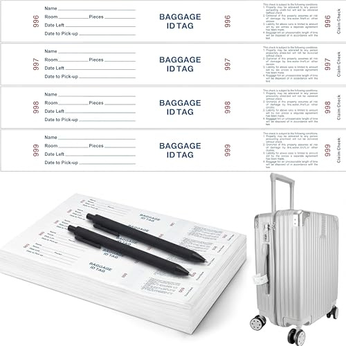 Feifeiya 1000 Hotel Luggage ID Tags with Transfer Tape on Back White