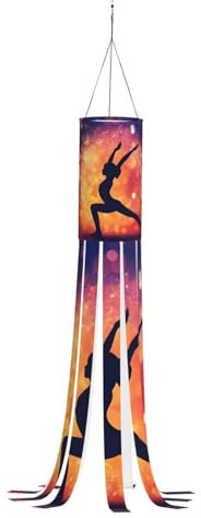 SABFWF Manica a vento stagionale con stampa di giochi di ginnastica, per autunno inverno, Ringraziamento, all'aperto e fantasma manica a vento con palo