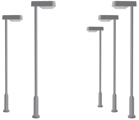 Evemodel 5 Stück Modell Lampe Spur N 1:160 Beleuchtung Bahnsteiglicht Straße Landschaftsbau (kalt weiß)
