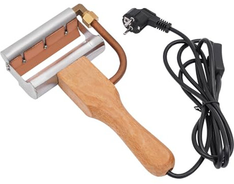 Elektrischer Honigschneider, 220V Entdeckelungsmesser für Imkerbedarf, Schab-Honigextraktor, Honigschaberschneider mit Holzgriff