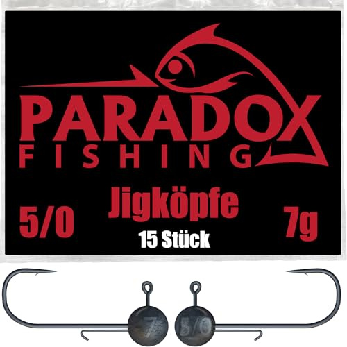 Paradox Fishing Jigköpfe Sets 2/0 3/0 4/0 5-28g - 15/25 St. - Jig Köpfe Gummifisch mit Jighead für Gummifische Zander Angelzubehör