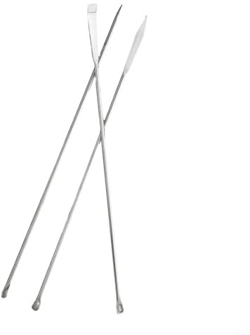 Sofisticado juego de herramientas de acero inoxidable de 3 piezas cucharas y espátulas para manipulación de polvos de laboratorio