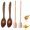 RAXLUPO 4 Pièces Agitateurs à Miel en Bois Cuillères à Miel Cuillères à Miel en Bois Bâtonnets de Miel en Spirale Agitateurs à Miel Cuillère pour Pots de Miel Accessoires de Cuisine pour Mélange