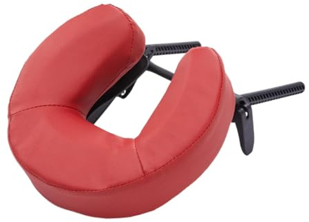 FashionCha Reposacabezas para Camilla de Masaje Cabezal para Cama de Masajes con Soporte Facial Y Almohada de Reemplazo con Gran Abertura para Confort Adecuado, Rojo