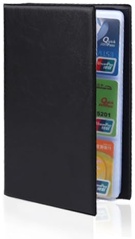 Porte Cartes de Visite pour 300 Cartes avec Intérieur Transparent, peu encombrant, Livre PVC Cartes, Polyvalent, pour Ranger Carte de Visite Cartes Fidélité Porte Carte de Crédit etc, Noir