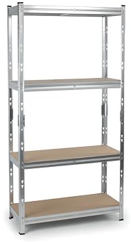 Edsal MuscleRack 4-Tier Heavy Duty Steel Shelving Unit | 148x75x30 cm | 175kg Load Per Shelf (700kg Per Bay) | Storage Shelf | 4 Tier Garage Shelving (1)