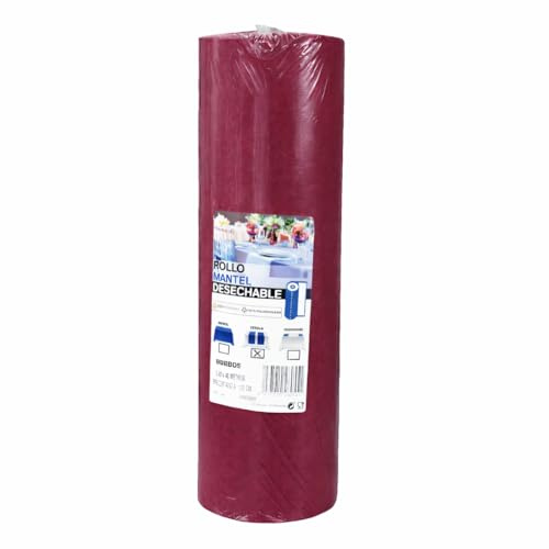 G&A GROUP - Rollo Mantel desechable Burdeos | 0,40 x 48 m | Precortado Cada 30 cm | Polipropileno 100% 50 g/m2 | TNT Spunbond | Uso versátil Mantel Camino Mesa Individual