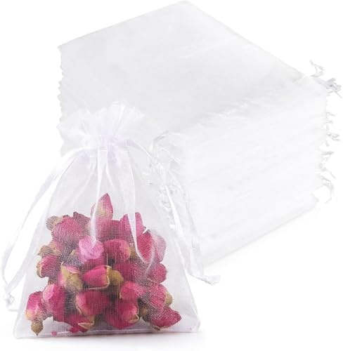 50 Piezas Bolsas Organza, 15x20 cm Bolsitas de Tela Pequeñas, Bolsas de Organza para Regalos, Saquitos de Tela Regalo, Bolsitas de Tul Pequeñas para Bodas, Cumpleaños, Festivales, Fiestas y Navidad