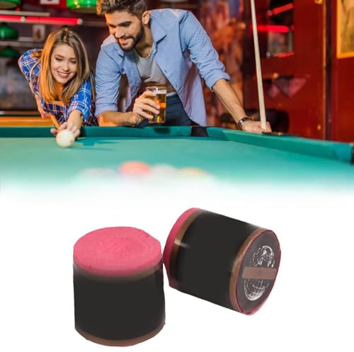 OVAQUIXI Pool Cue Krita Högdensitet Stenpulver Biljardkrita 2ST Cylinder 2,5 Cm X 2,4 Cm Stark Vidhäftning Bättre Spinn Slag för Bordsbiljardspelare (Röd)