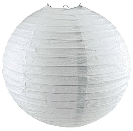 Homeford Round Paper Lantern Hanging Decor (14-Inch, White)