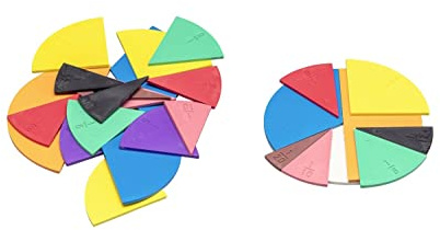 Wissner aktiv lernen 120125.IMP - RE Plastic Bruchrechenteile, Hilfsmittel zum Erlernen von Bruchteilen, Nennern und Zählern 22 Teile, aus recyceltem Kunststoff hergestellt