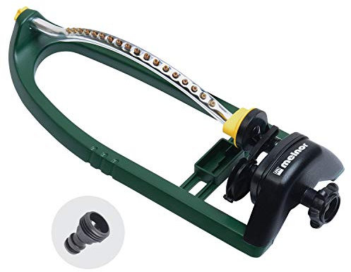 Melnor 65048-AMZ Oscillating Sprinkler med mässingsmunstycken och QuickConnect produktadapterset, 3 400 kvm. ft, Amazon Bundle