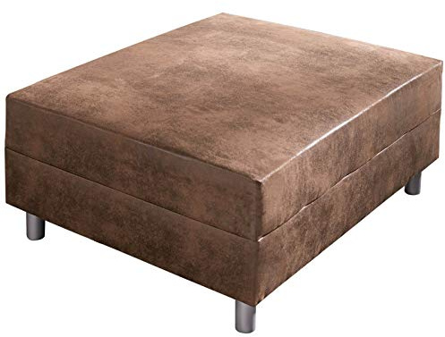 DELIFE Sofa-Hocker Clovis Braun Modul B98 x T83 Antik Optik Sitzhocker
