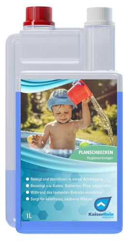 KaiserRein Planschbecken und Pool Desinfektion 1L zur Desinfektion und Reinigung von Kinder- Planschbecken Pool und Schwimmbad I Desinfizieren ohne Chlor