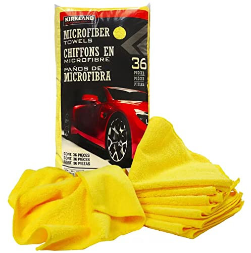 Kirkland Signature 713160 Ultra Plush Microfiber Towels 36 Pack, Yellow,H 40.6 x W 40.6 cm