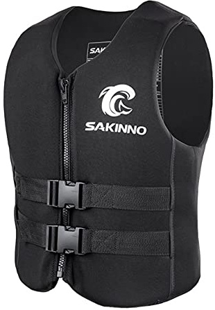 huraty Kayaking Vest, Impact Unisex Swimming Training Jacket Water Sports Swimsuit Women and Men's Adjustable Fishing Boating Vest, Black, XL