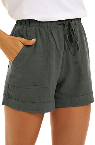 GOLDPKF Womens Elastic Waist Drawstring Shorts Summer