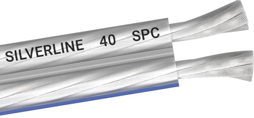 OEHLBACH Silverline SP-40 - Câble de haut-parleur stéréo HI-FI - Câble d'enceinte avec SPOFC (cuivre argenté) 2 x 4 mm² - Mini bobine de câble de haut-parleur - 6 m