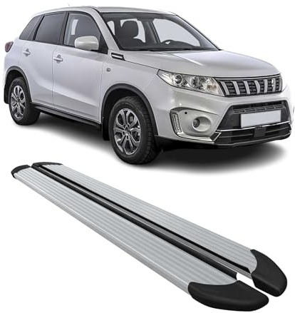 OMAC Seitenschweller Trittbretter Schweller kompatibel mit Suzuki Vitara 2015-2025 Alu Grau