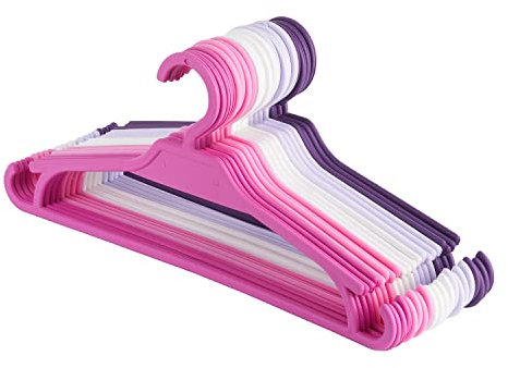 Tymar Kinderkleiderbügel, 20er-Pack,Baby- und Kinder-Kleiderbügel aus Kunststoff, L32 x H14 cm; ideal für Kinder-Kleiderschrank (Mix 3 (Mädchen),20 Stück)