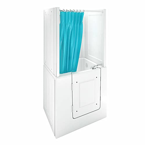 AcquaVapore Senioren Dusche Sitzwanne Badewanne mit Tür S02D-C-L 100x78cm