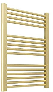 NWT Direct 500mm (w) X 800mm (h) Straight Brushed Brass Heated Towel Rail Bathroom Ladder Radiator