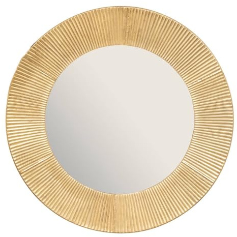 Atmosphera Spiegel Milda, Metall, goldfarben, Durchmesser 90 cm