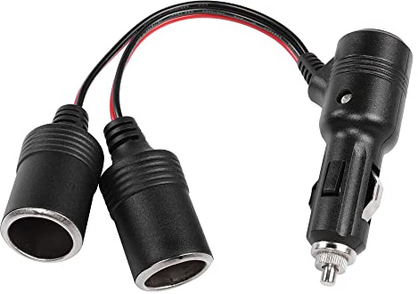 RIIEYOCA 10inch 12v 24v Zigarettenanzünder Verteiler Adapter mit EIN-Aus-Schalter, Auto Zigarettenanzünder Verlängerung 1 Stecker auf 2 Buchsen Y Splitter Stromkabel